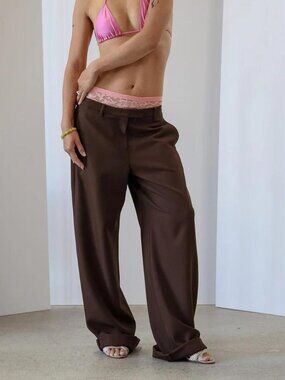 Geel dark brown trousers